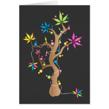 Árbol colorido felicitación