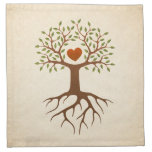 Árbol con el corazón servilleta de papel