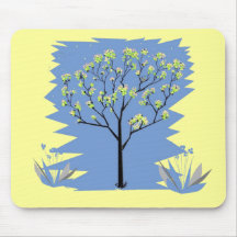 Árbol con las flores alfombrilla de ratón