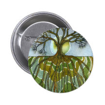 Árbol con las raíces y la luna pins