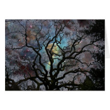 Árbol cósmico - nebulosa del ojo de la cerradura felicitacion 