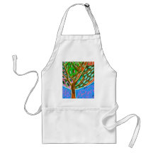 Árbol de cielo azul de la vida delantales