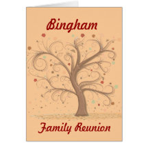 Árbol de familia de la invitación de la reunión de felicitación