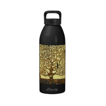 Árbol de Gustavo Klimt de la botella de agua de la