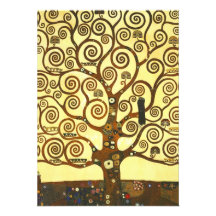Árbol de Gustavo Klimt de las invitaciones de la v Comunicado Personalizado