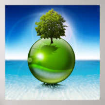 Árbol de la esfera - concepto de la ecología poster