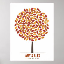 Árbol de la firma del boda - caída poster