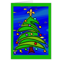 Árbol de la flor de lis tarjeta