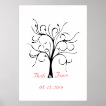 Árbol de la huella dactilar del estilo de la escri poster