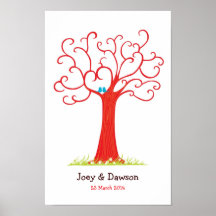 Árbol de la huella dactilar que casa Heartastic (r Poster