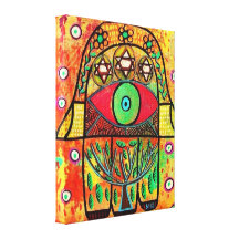 Árbol de la lona de Hamsa de la vida Lona Estirada Galerías