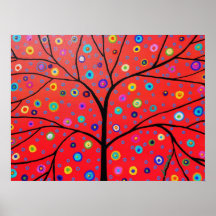 ÁRBOL DE LA PINTURA DEL POSTER DE LA VIDA