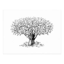 Árbol de la vida - animales tarjetas postales
