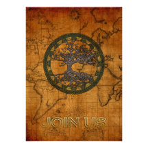 Árbol de la vida céltico [Yggdrasil] Invitacion Personalizada