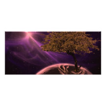 Árbol de la vida cósmico tarjeta publicitaria