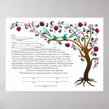 Árbol de la vida Ketubah y de los votos en los ton Posters