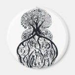 ÁRBOL de la VIDA - negro y blanco Iman Para Frigorífico