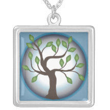 Árbol de la vida y de la luna collar