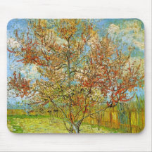 Árbol de melocotón rosado de Van Gogh en el flor,  Tapetes De Ratones