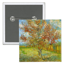 Árbol de melocotón rosado de Van Gogh en el flor,  Pin