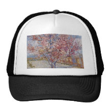 Árbol de melocotón rosado en el flor (reminiscenci gorras
