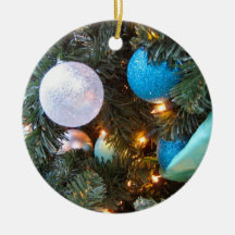 árbol de navidad blanco azul adornos de navidad