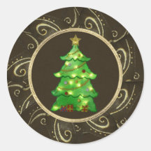 Árbol de navidad con clase con los pegatinas de la