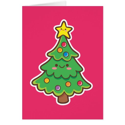 Árbol de navidad de Kawaii Tarjetón
