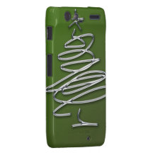 Árbol de navidad de plata garabateado motorola droid RAZR fundas