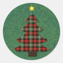 "Árbol de navidad del arte popular de la tela esco Pegatinas