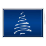Árbol de navidad del remolino en tarjeta azul y bl