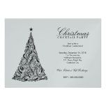 Árbol de navidad el | SilverMetallic de 311 Swirly Invitación