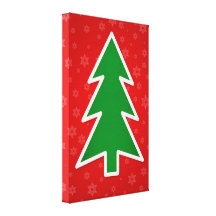 Árbol de navidad en fondo rojo lona estirada galerías