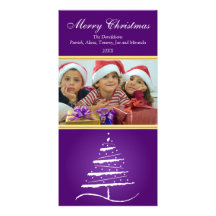 Árbol de navidad estilizado Photocard (púrpura) Tarjeta Fotografica