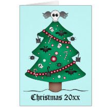 Árbol de navidad gótico lindo felicitacion 