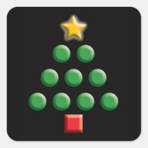 Árbol de navidad gráfico calcomania cuadradas