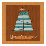 Árbol de navidad moderno de los mediados de siglo invitaciones personales 
