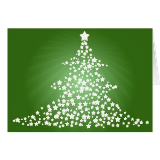 Árbol de navidad que brilla intensamente tarjeton