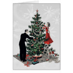Árbol de navidad retro tarjeton