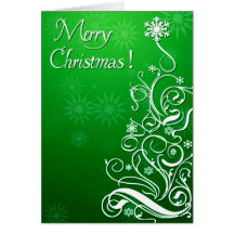 Árbol de navidad rizado de Swirly Tarjeta