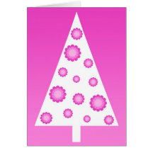 Árbol de navidad rosado - tarjeta