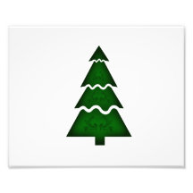 Árbol de navidad seccional con verde del ornamento impresiones fotográficas