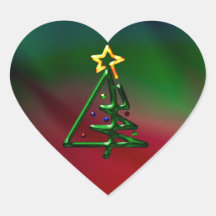 Árbol de navidad tubular del cromo colcomanias corazon