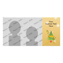 Árbol de navidad y animales tarjetas personales