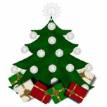 Árbol de navidad y ornamento de los regalos escultura fotográfica