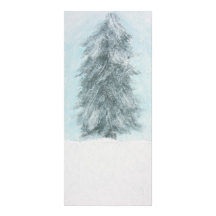 Árbol de pino del invierno - pintura de acrílico lona personalizada