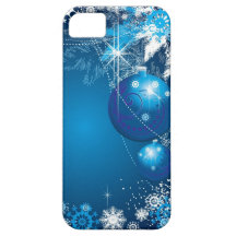 Árbol del azul del ornamento de los copos de nieve iPhone 5 cobertura