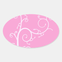 Árbol del Flourish Pegatinas Ovaladas Personalizadas