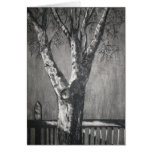 Árbol del invierno - carbón de leña tarjetas