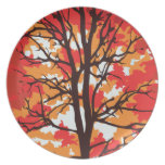 Árbol del otoño plato
